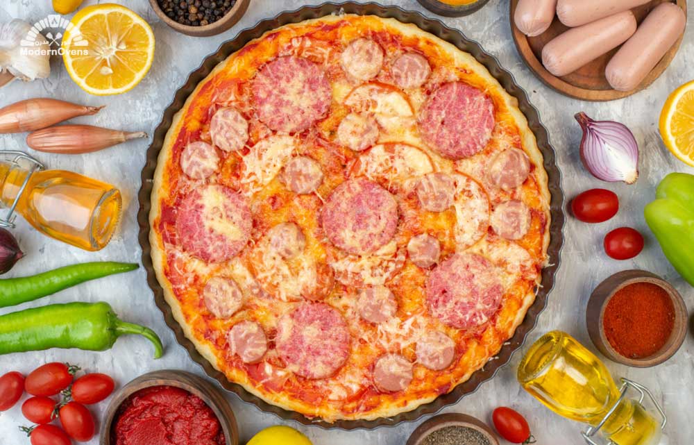 طرز تهیه پیتزا ایتالیایی با سوسیس